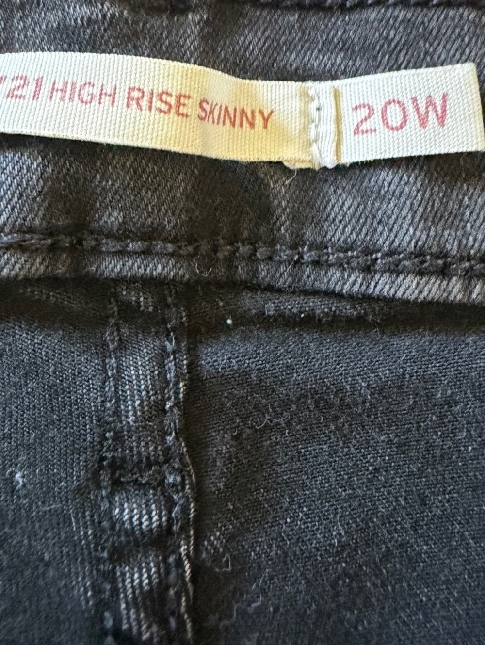 721 High Rise Skinny Jeans Size 20W Black Denim - Picture 3 of 8